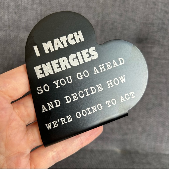 Funny, Heart Shaped Desk Decor, Stainless Steel, Black, Silver - Picture 11 of 17